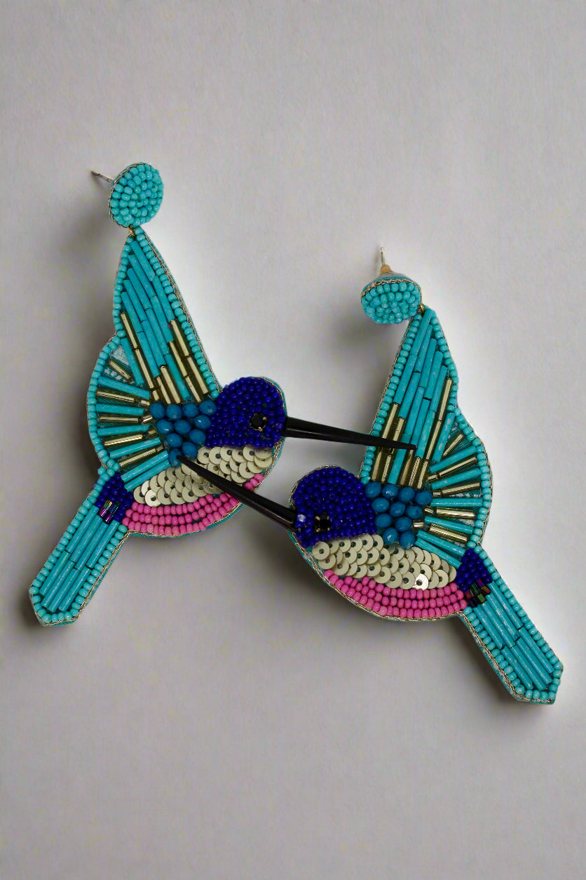 Fabric Bird Earrings
