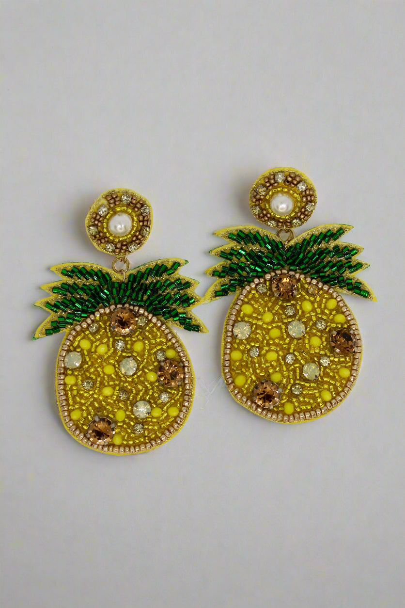Fabric Pineapple Earrings