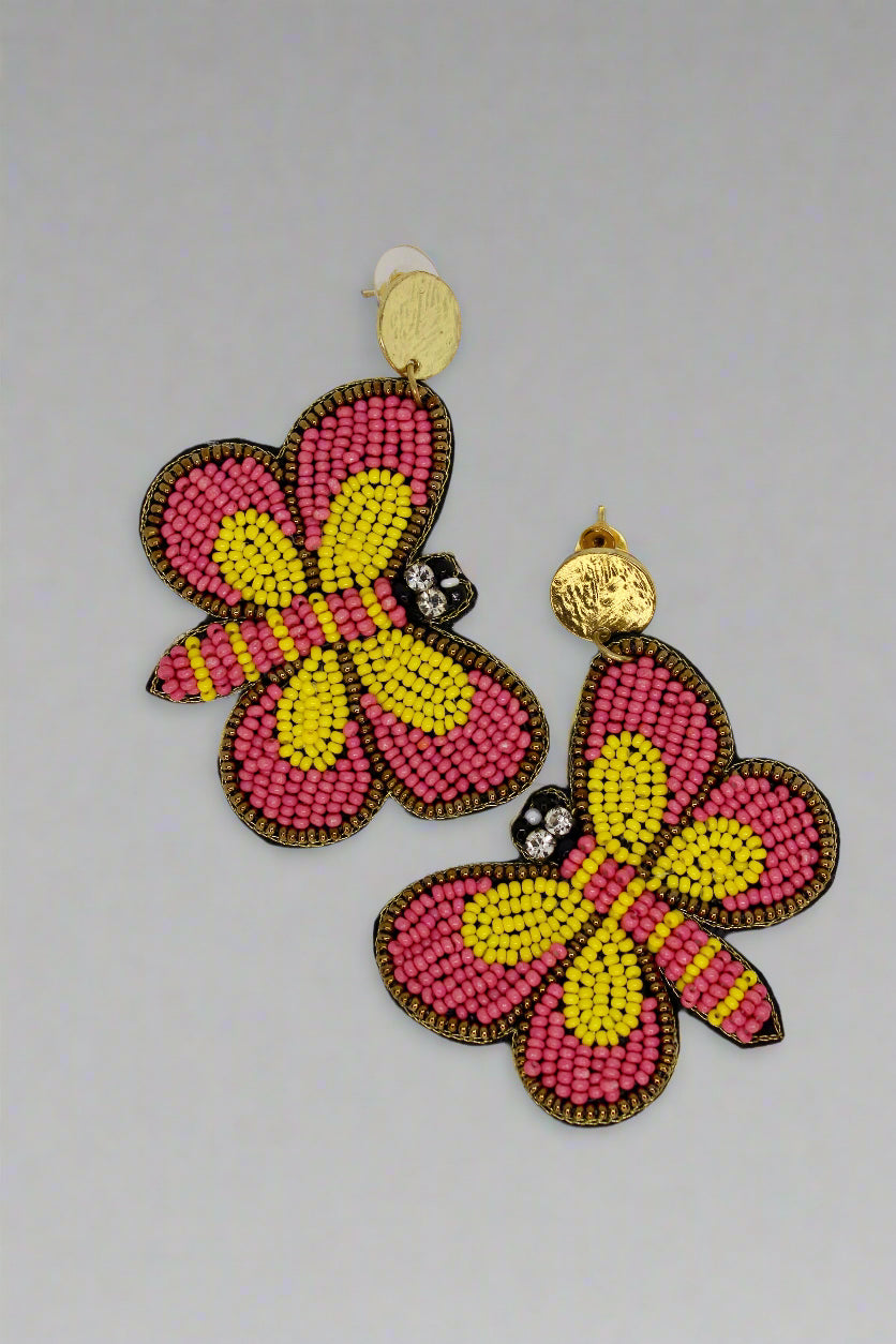 Fabric Butterfly Earrings