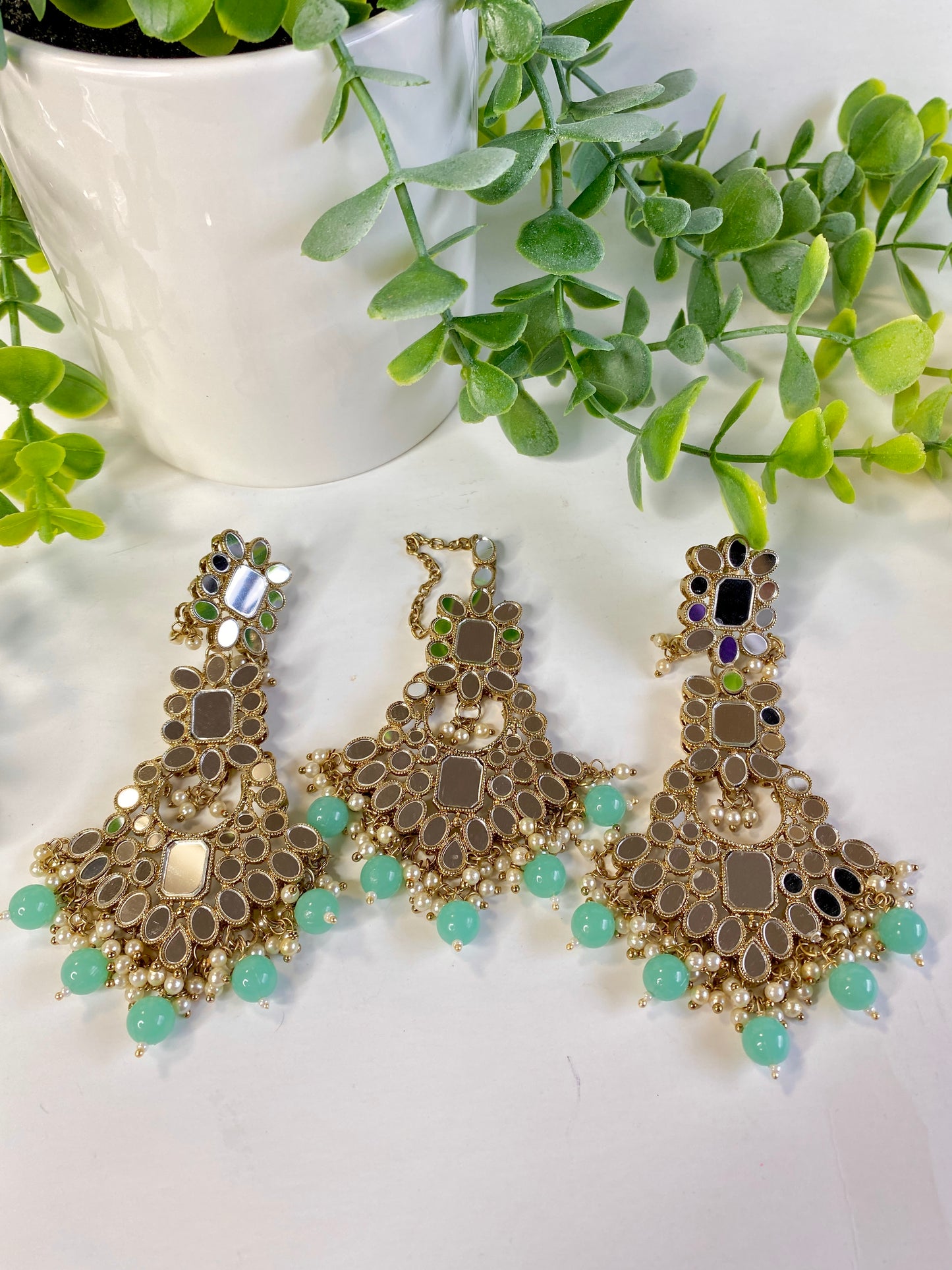 Chamak Earrings & Tikka Set