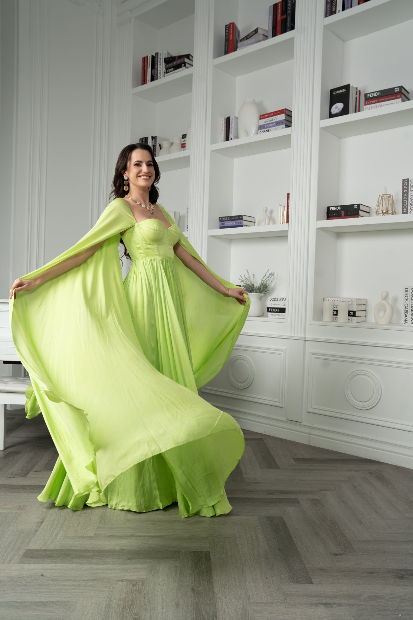 Satin Georgette Mousseline Gown