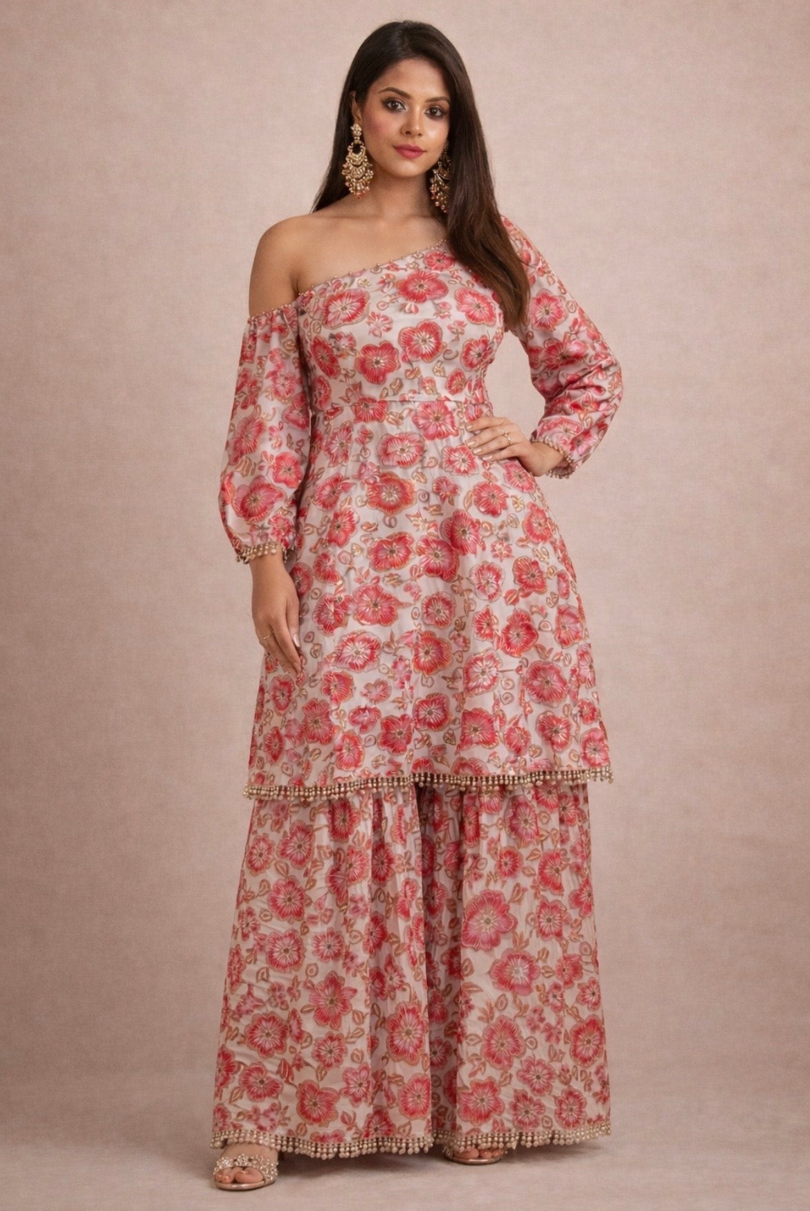 Off Shoulder Sharara Set