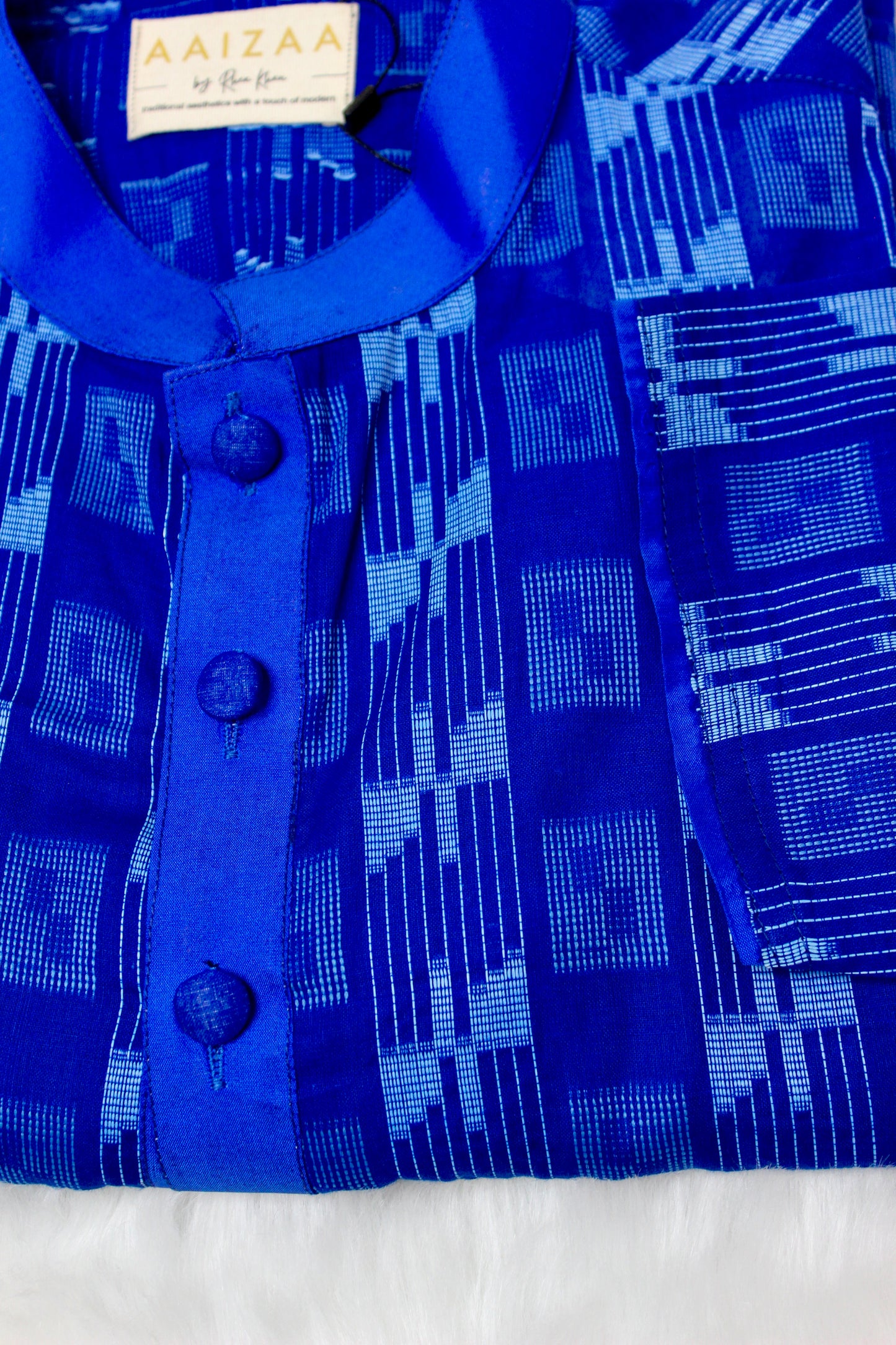 Blue Jamdaani Men's Kurta