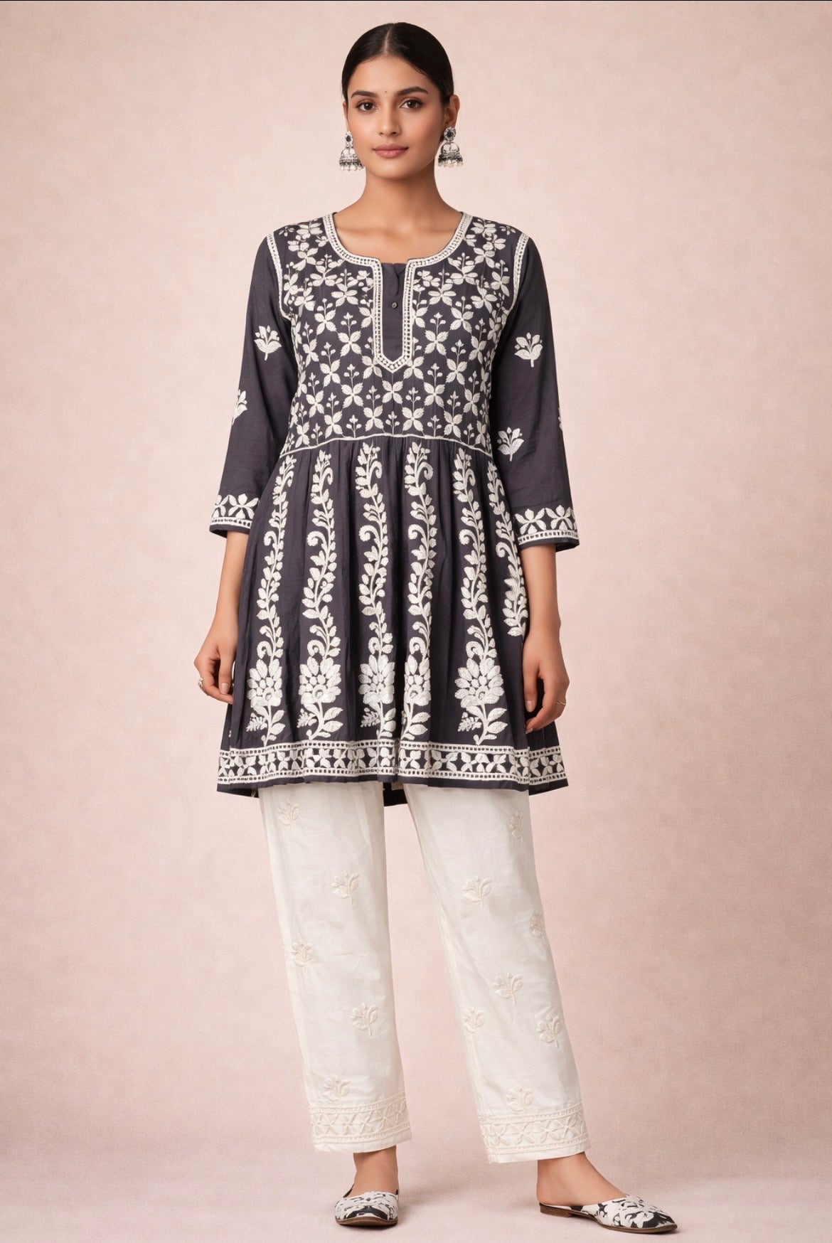 Lucknowi Ombré Peplum Co-ord