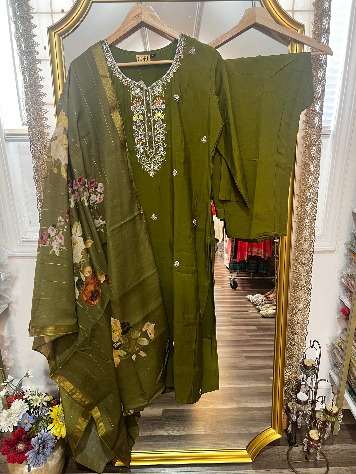 Olive Green Salwar Kameez