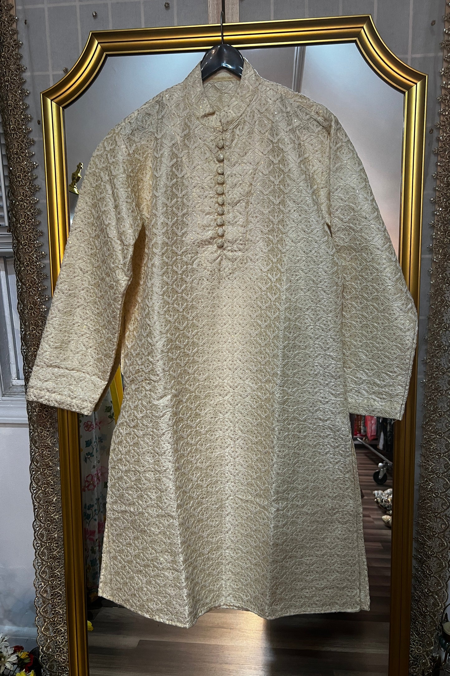 Raw Silk Embroidered Kurta