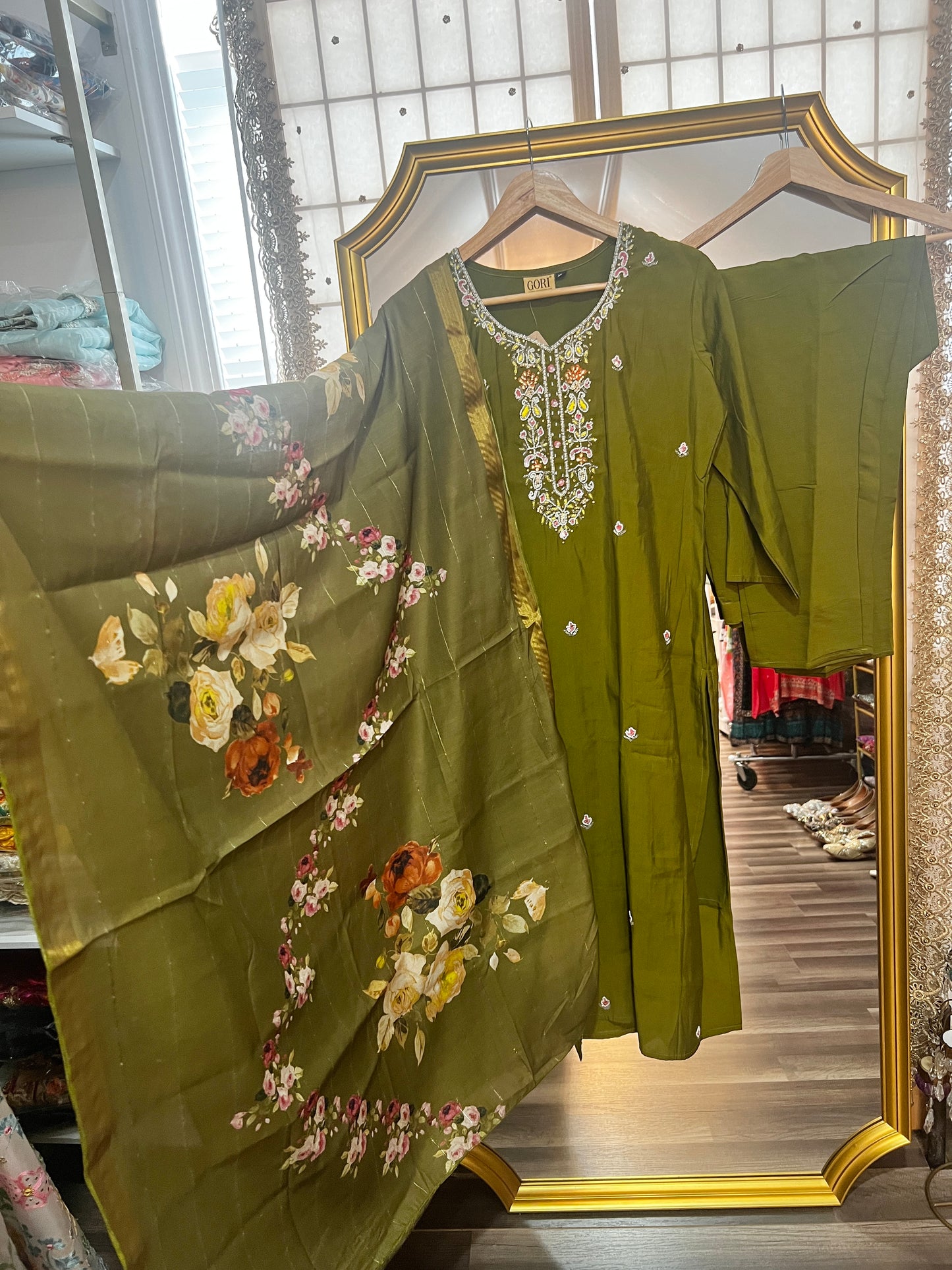 Olive Green Salwar Kameez