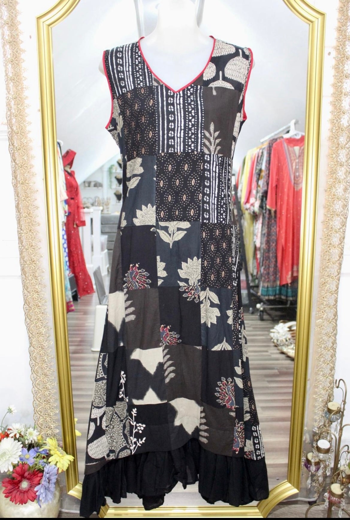 Cotton Patchwork A-line Kurti