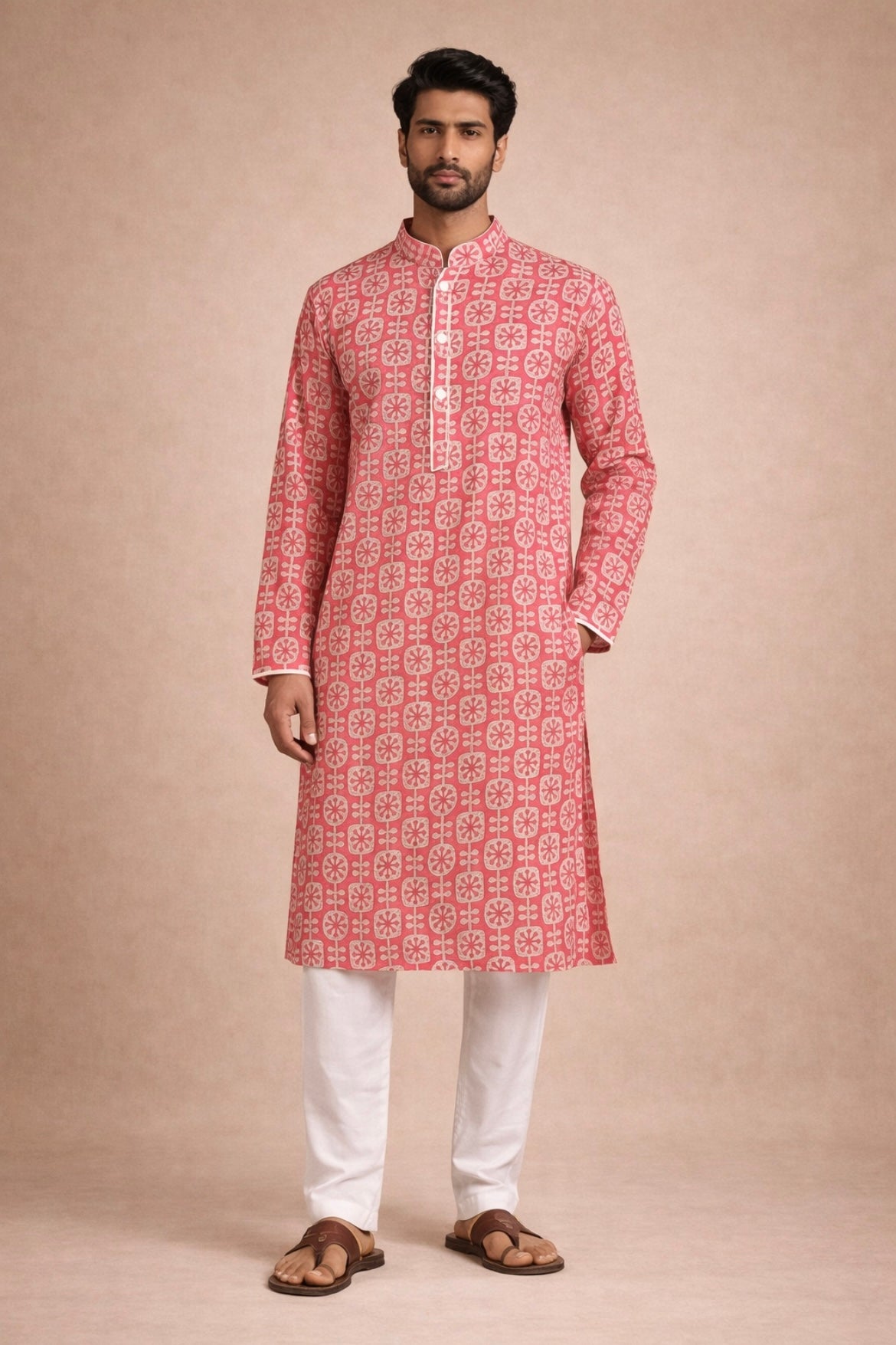 Pink Men's Kurta