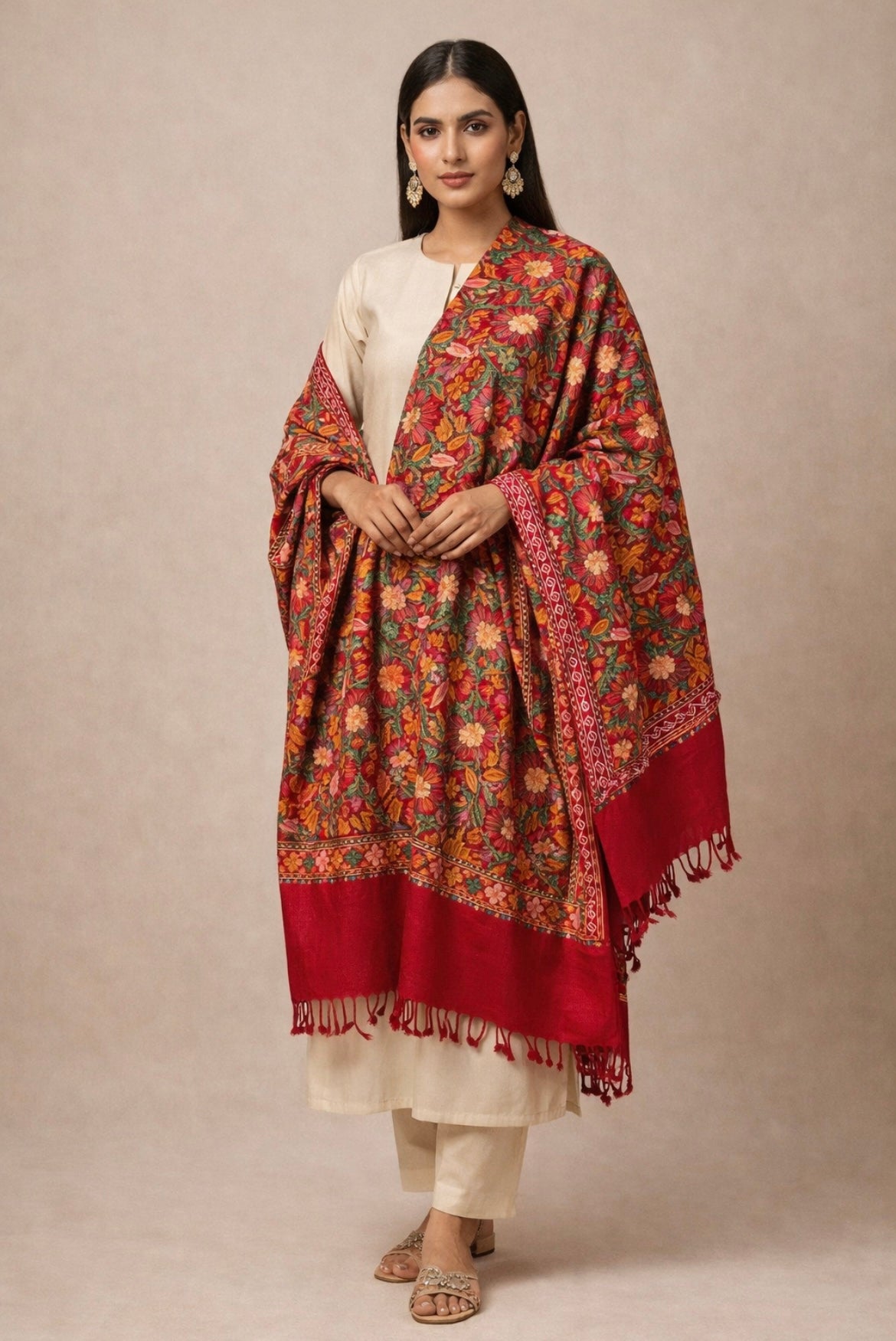 Red Pashmina Shawl