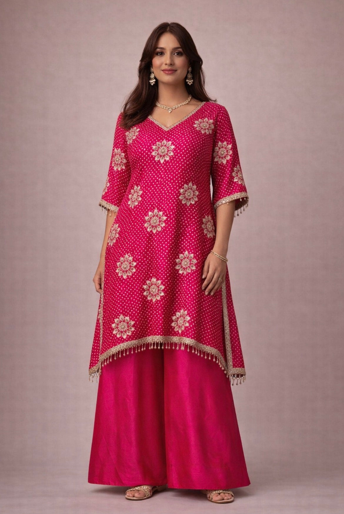 Natural Crepe Kaftan Set