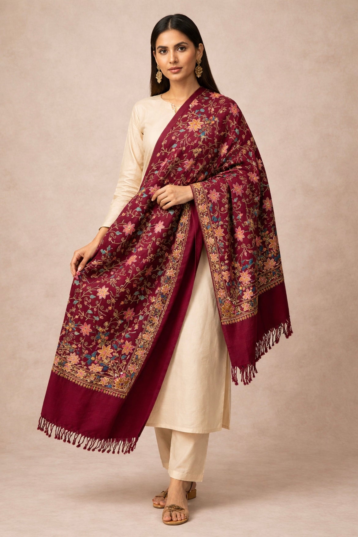 Maroon Pashmina Shawl