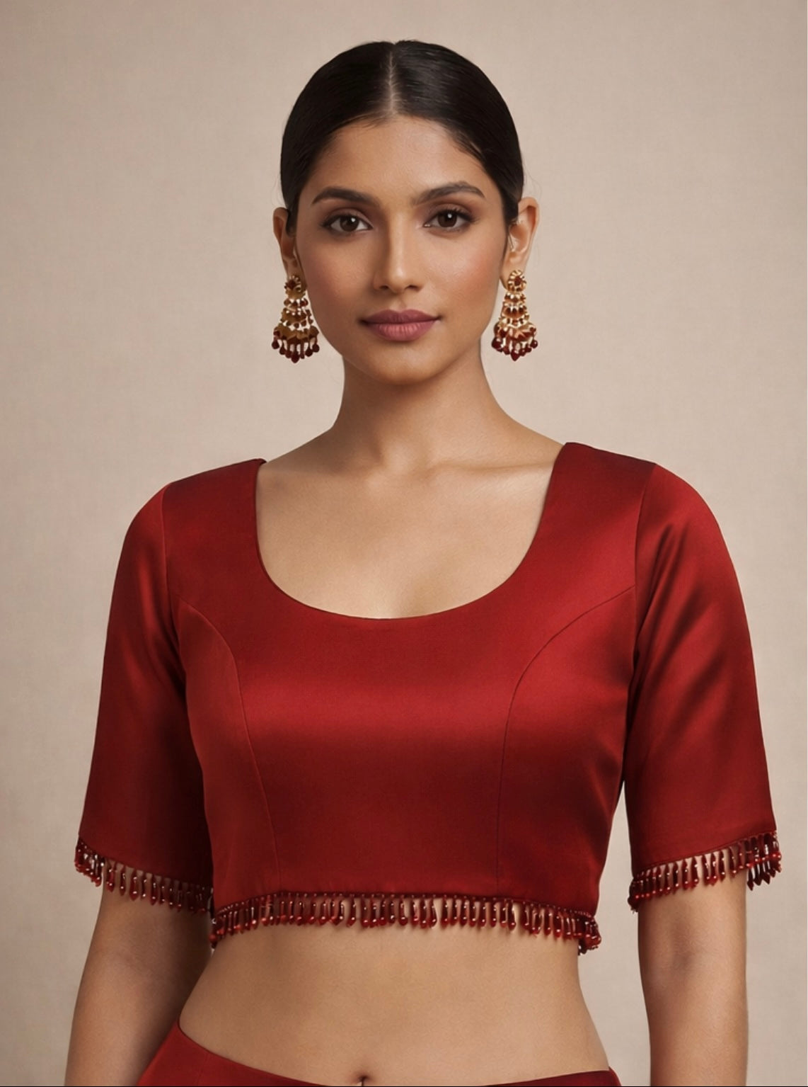 Dark Red Modal Blouse