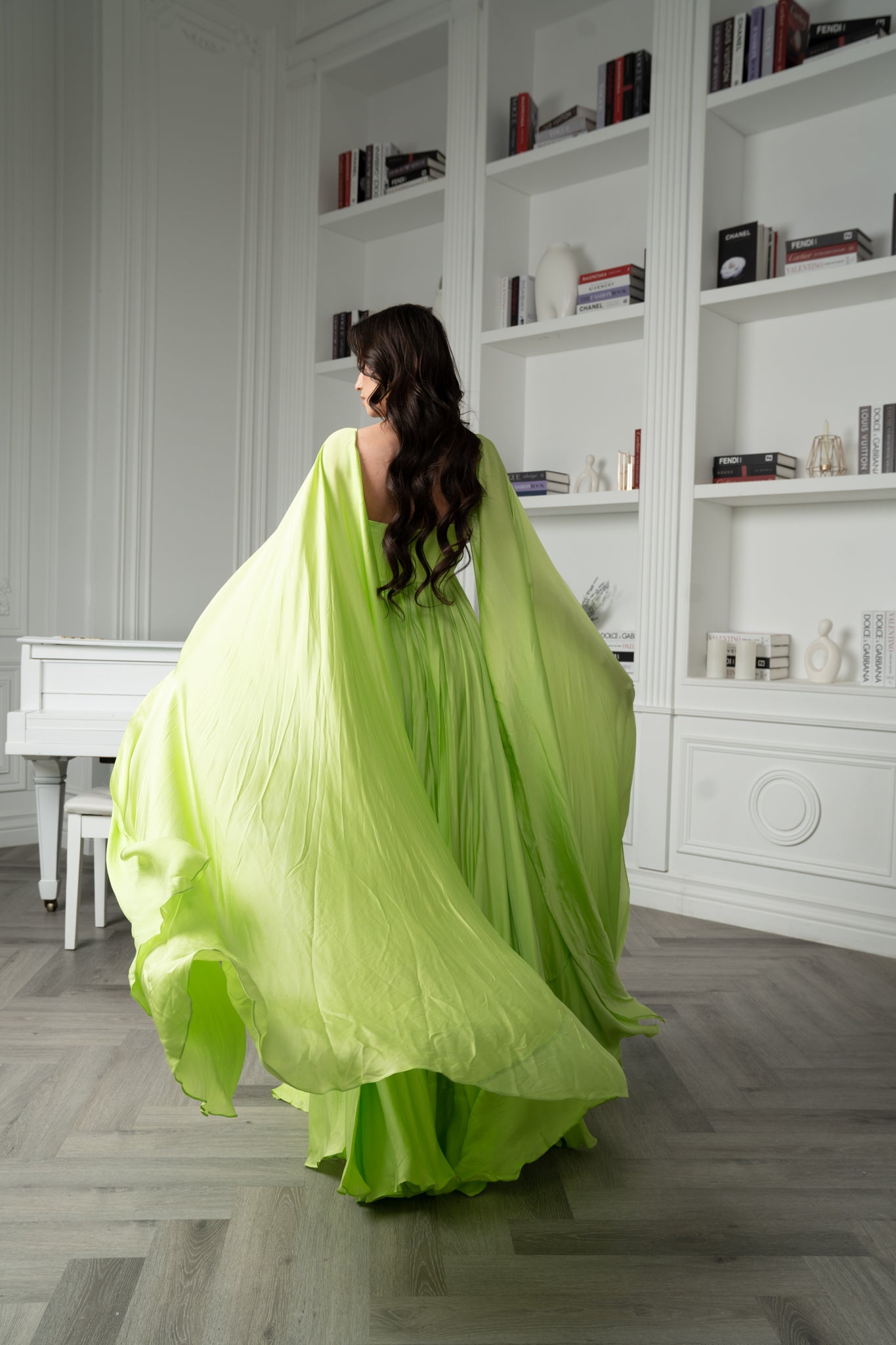 Satin Georgette Mousseline Gown