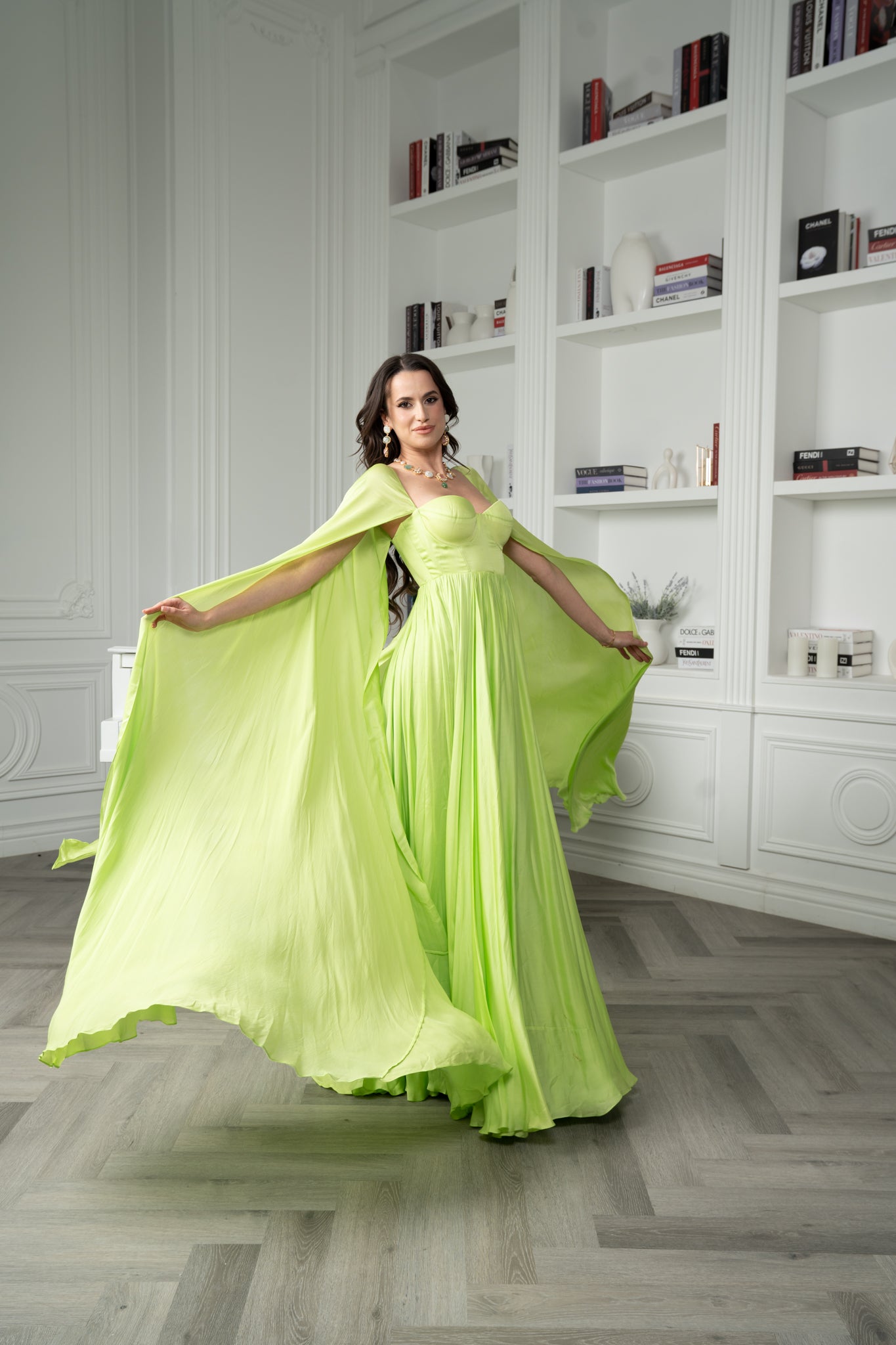 Satin Georgette Mousseline Gown