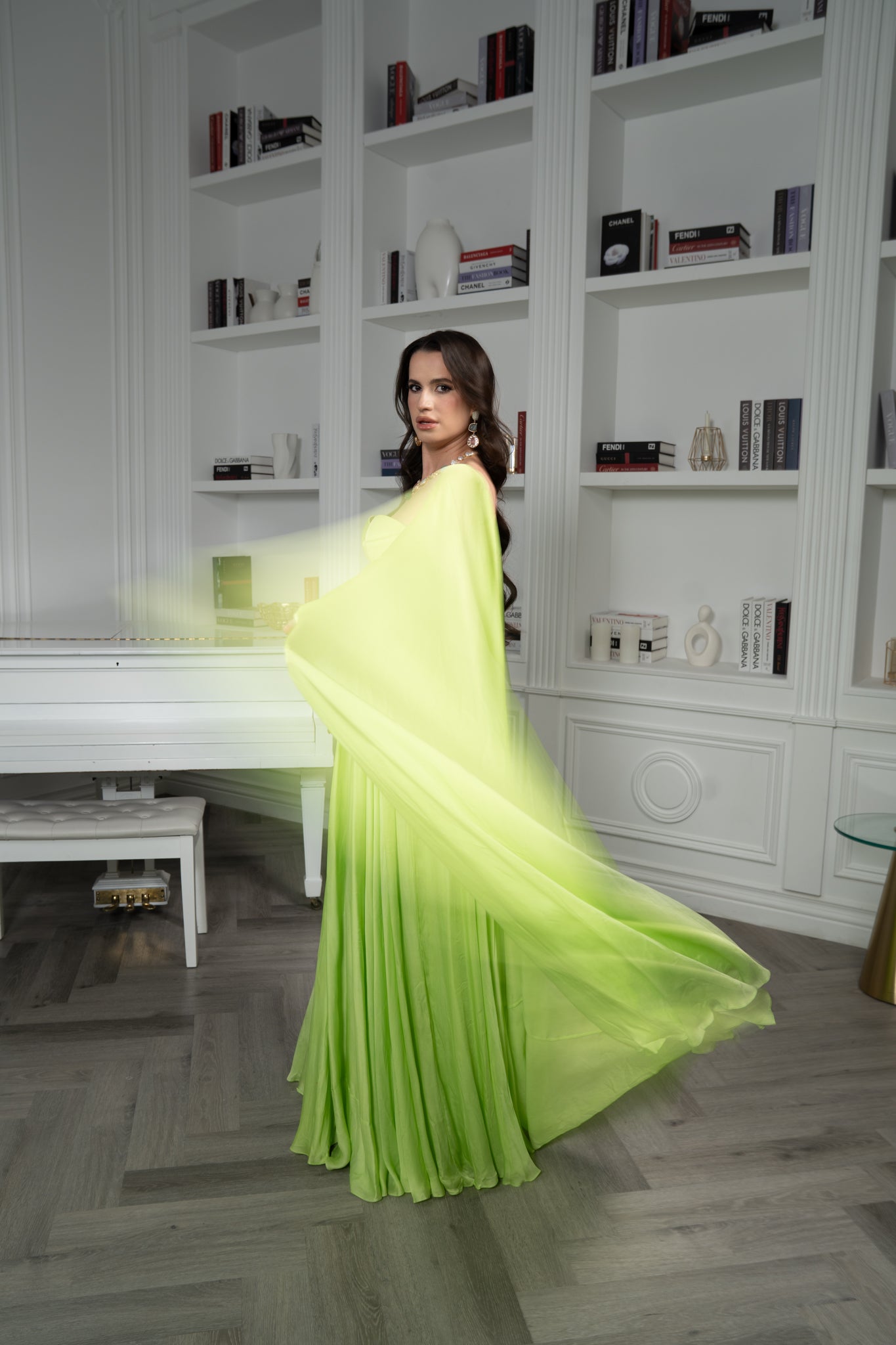 Satin Georgette Mousseline Gown